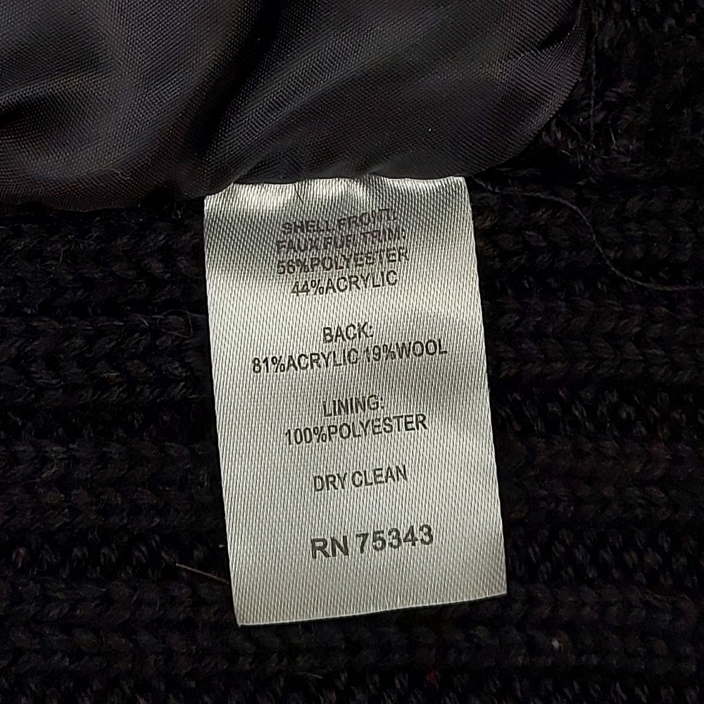 Willi Smith Black Faux Fur Vest, sz L - Picture 10 of 10